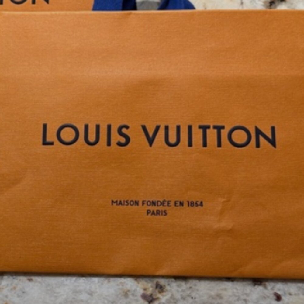 Authentic Louis Vuitton Gift Bag with Ribbons and Receipt Card Holders